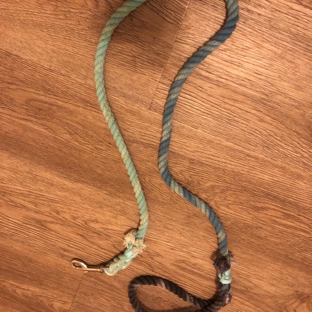 Dyed blue hombre rope dog leash
